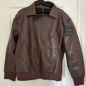 Norma Kamali Chocolate Brown Bomber Jacket